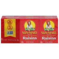 Sun-Maid Raisins, California Sun-Dried, 6 Each