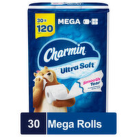 Charmin Bathroom Tissue, Mega, 2-Ply, Smooth Tear, 30 Each