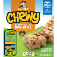 Quaker Granola Bars, Chewy, Peanut Butter Chocolate Chip, 8 Each