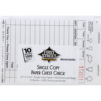 First Street Guest Check, Single Copy Paper, 10 Each
