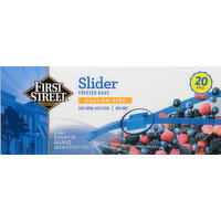 First Street Freezer Bags, Slider, Gallon Size, 20 Each