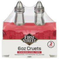 First Street Cruets, Stainless Steel Tops, 2 Each