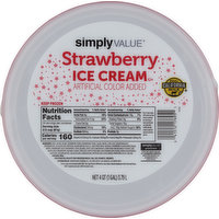 Simply Value Ice Cream, Strawberry, 4 Quart