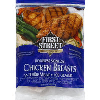 First Street Chicken Breast, with Rib Meat, Ice Glazed, Boneless/Skinless, 4 Pound