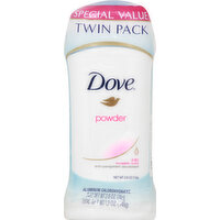 Dove Anti-Perspirant Deodorant, Powder, Invisible Solid, Twin Pack, Special Value, 5.2 Ounce