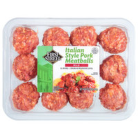 First Street Pork Meatballs, Italian Style, Mild, 16 Ounce