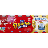 Danimals Smoothie, Strawberry Explosion Flavor, Wild Watermelon Flavor, 12 Each