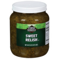 First Street Pickles, Sweet Relish, 64 Fluid ounce