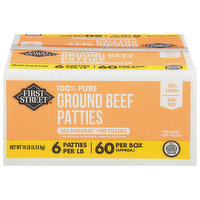 First Street Ground Beef Patties, 100% Pure, 70%/30%, 10 Pound