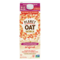 Planet Oat Oatmilk, Unsweetened, Original, 52 Ounce