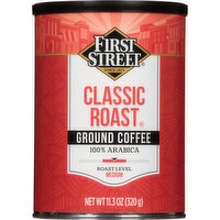 First Street Coffee, 100% Arabica, Ground, Medium, Classic Roast, 11.3 Ounce