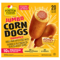 Foster Farms Corn Dogs, Honey Crunchy Flavor, Jumbo, 80 Ounce