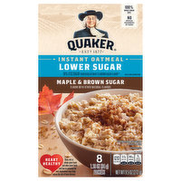 Quaker Instant Oatmeal, Lower Sugar, Maple & Brown Sugar, 8 Each