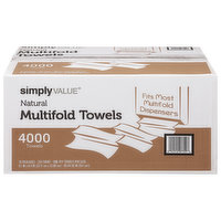 Simply Value Towels, Multifold, Natural, 250 Each