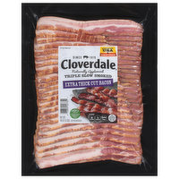 Cloverdale Bacon, Extra Thick-Cut, Triple Slow Smoked, 48 Ounce
