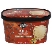 First Street Ice Cream, Premium, Coffee, 48 Ounce