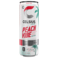 Celsius Energy Drink, Peach Vibe, 12 Fluid ounce