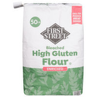 First Street High Gluten Flour, Bleached, Enriched, 50 Pound