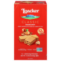 Loacker Wafers, Hazelnut, Classic, 12 Each