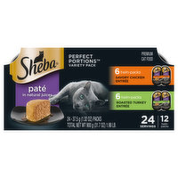Sheba Cat Food, Premium, Pate, Variety Pack, 24 Each