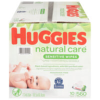 Huggies Wipes, Fragrance Free, Sensitive, 10 Each