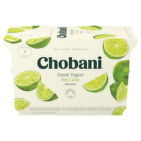 Chobani Yogurt, Greek, Reduced Fat, Key Lime, Blended, Value 4 Pack, 4 Each