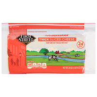 First Street Sliced Cheese, Thick, Muenster, 24 Ounce