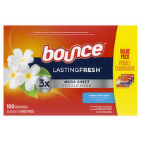 Bounce Mega Dryer Sheets, 180 ct, Outdoor Fresh & Clean, 180 Each