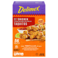 Delimex Taquitos, Chicken, White Meat, 56 Each