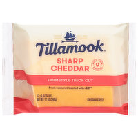 Tillamook Cheese, Sharp Cheddar, Farmstyle, Thick Cut, 12 Each