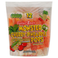Budget Saver Monster Pops, Gluten Free, Cherry-Pineapple, Slushed, 12 Each