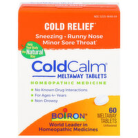 Boiron Cold Relief, Homeopathic, Unflavored, Meltaway Tablets, 60 Each