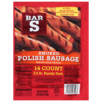 Bar S Polish Sausage, Smoked, Family Pack, 14 Each