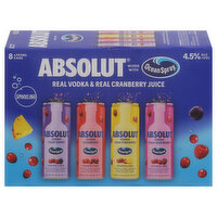 Absolut Vodka, Sparkling, Cranberry, Variety Pack, 8 Each