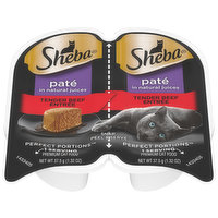 Sheba Cat Food, Tender Beef Entree, Premium, Pate, 2 Each