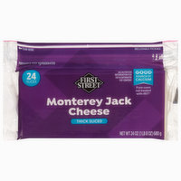 First Street Sliced Cheese, Monterey Jack, Thick, 24 Each