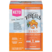 Virgil's Soda, Zero, Orange Cream, 4 Each
