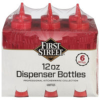 First Street Dispenser Bottles, 12 Ounce, 6 Each