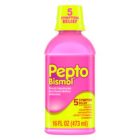 Pepto-Bismol Liquid, Nausea, Upset Stomach & Diarrhea Relief, Over-the-Counter Medicine, 16 Oz, 16 Ounce