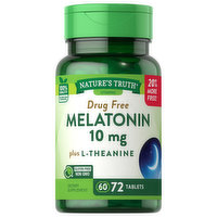 Nature's Truth Melatonin, Drug Free, 10 mg, Tablets, 72 Each