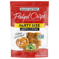 Snack Factory Pretzel Crisps, Everything, Party Size, 14 Ounce