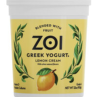 Zoi Yogurt, Greek, Lemon Cream, Blended, 32 Ounce