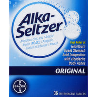 Alka-Seltzer Antacid/Analgesic, Original, Effervescent Tablets, 36 Each