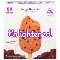 Enlightened Yogurt Bars, Fudge Brownie, Greek, 4 Each