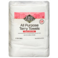 First Street Terry Towels, All Purpose, 24 Each