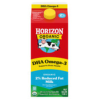 Horizon Organic Milk, DHA Omega-3, Organic, 2% Reduced Fat, 0.5 Gallon