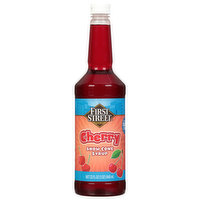 First Street Snow Cone Syrup, Cherry, 32 Fluid ounce