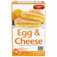 Sandwich Bros. Flatbread Pockets Snack Sandwiches, Egg & Cheese, 14 Each