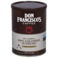 Don Francisco's Coffee, 100% Arabica, Medium Roast, 100% Colombia Supremo, 12 Ounce