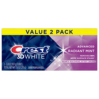Crest Toothpaste, Anticavity, Fluoride, Radiant Mint, Advanced, Value 2 Pack, 2 Each